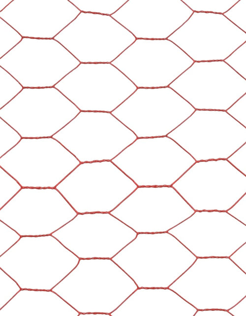 Загрузите изображение в средство просмотра галереи, Plasă de sârmă găini, roșu, 25 x 0,75 m, oțel cu înveliș PVC Lando - Lando
