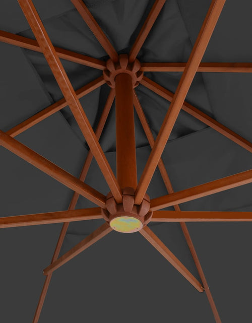 Încărcați imaginea în vizualizatorul Galerie, Umbrelă suspendată cu stâlp din lemn, antracit, 400 x 300 cm Lando - Lando
