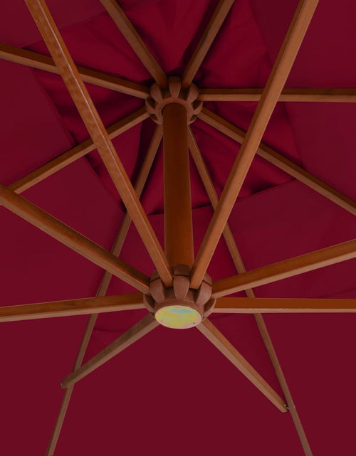 Загрузите изображение в средство просмотра галереи, Umbrelă suspendată cu stâlp din lemn, roșu bordo, 400x300 cm Lando - Lando
