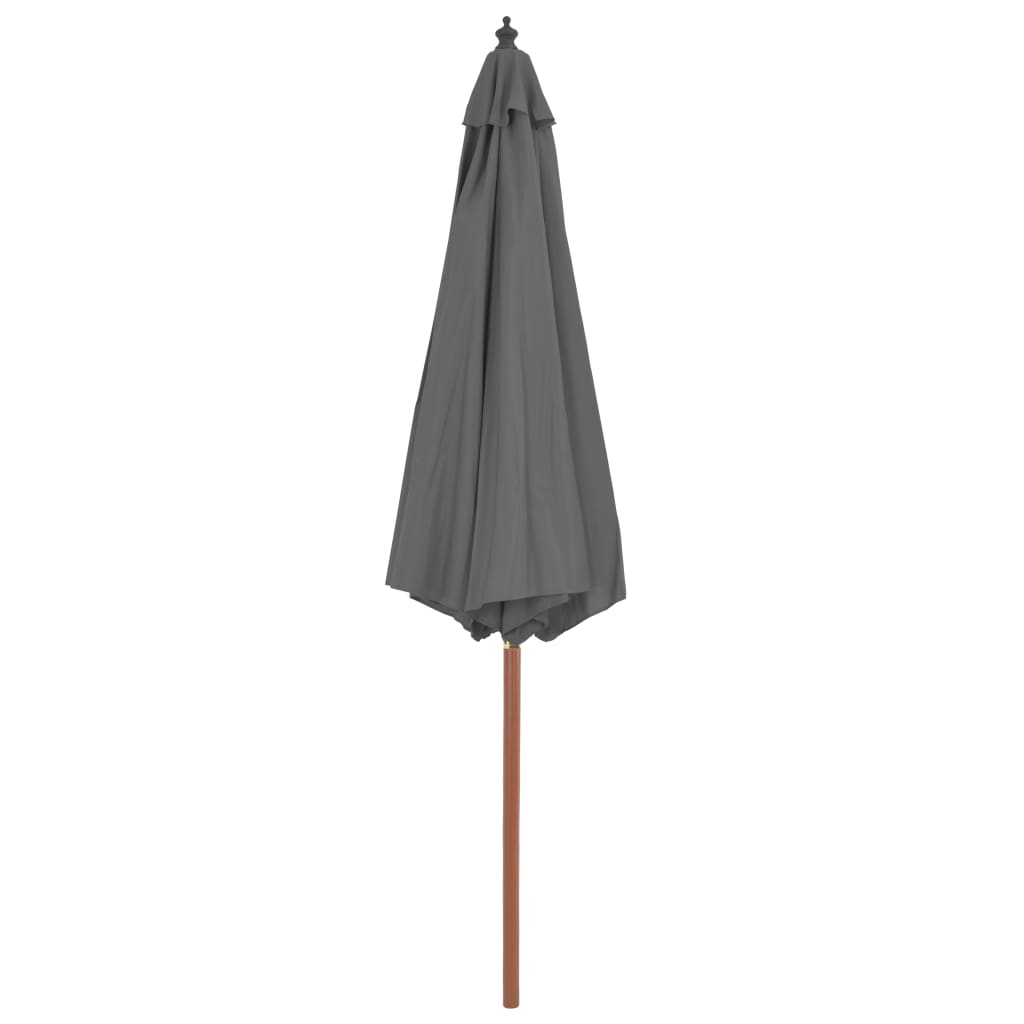 Umbrelă de soare de exterior, stâlp din lemn, 300 cm, antracit - Lando