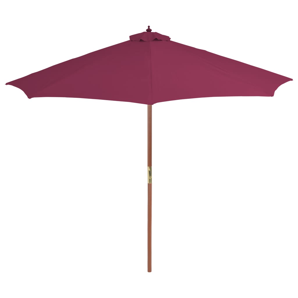 Umbrelă de soare exterior, stâlp din lemn, 300 cm, roșu bordo - Lando