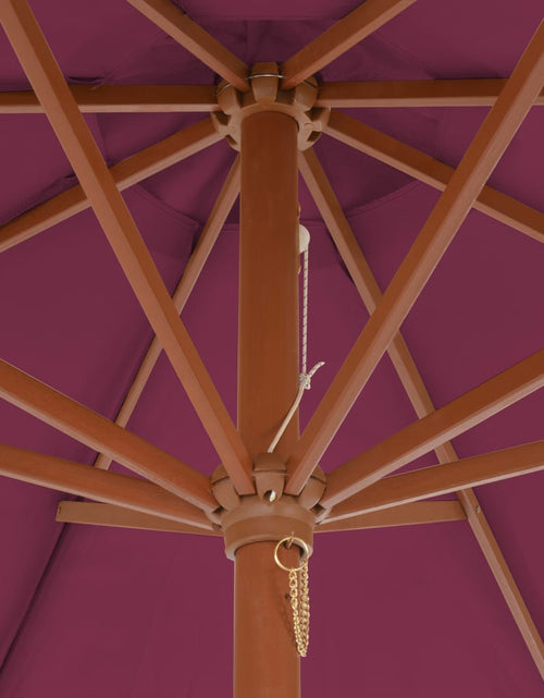 Încărcați imaginea în vizualizatorul Galerie, Umbrelă de soare exterior, stâlp din lemn, 300 cm, roșu bordo - Lando
