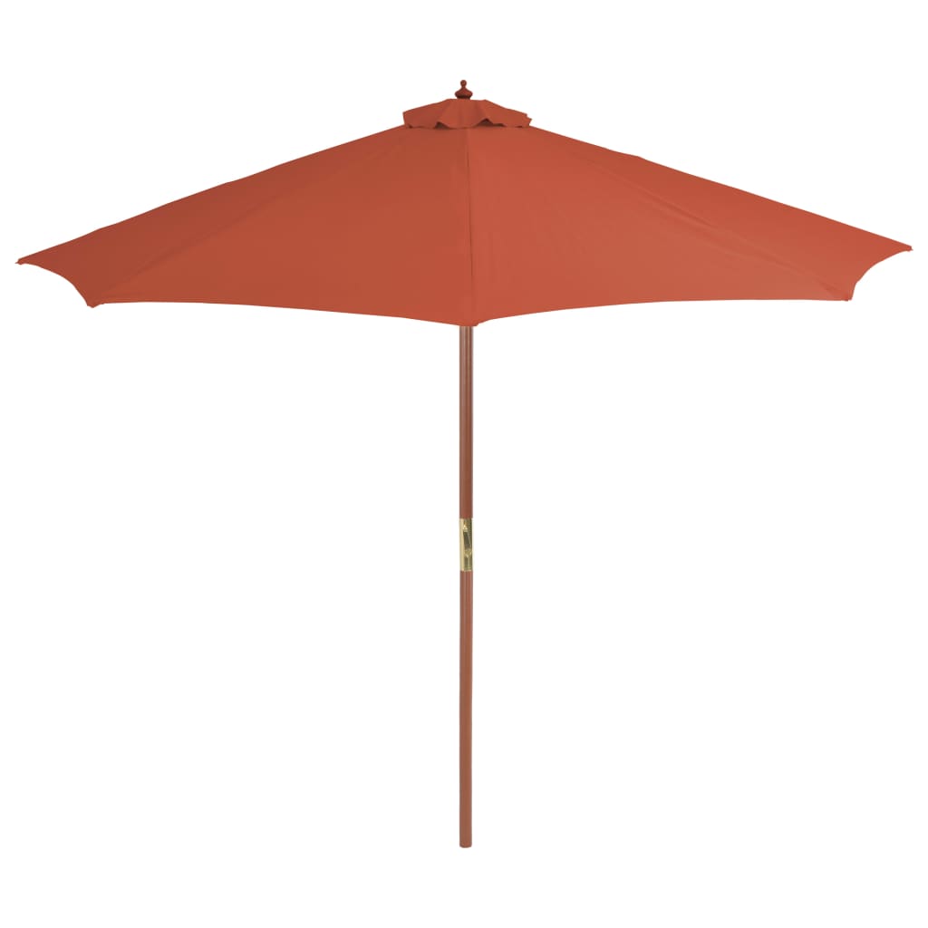 Umbrelă de exterior cu stâlp din lemn, 300 cm, teracotă Lando - Lando