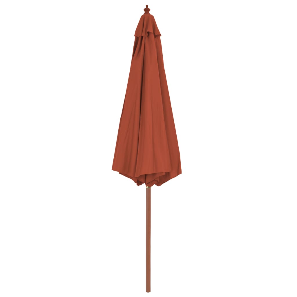 Umbrelă de exterior cu stâlp din lemn, 300 cm, teracotă Lando - Lando