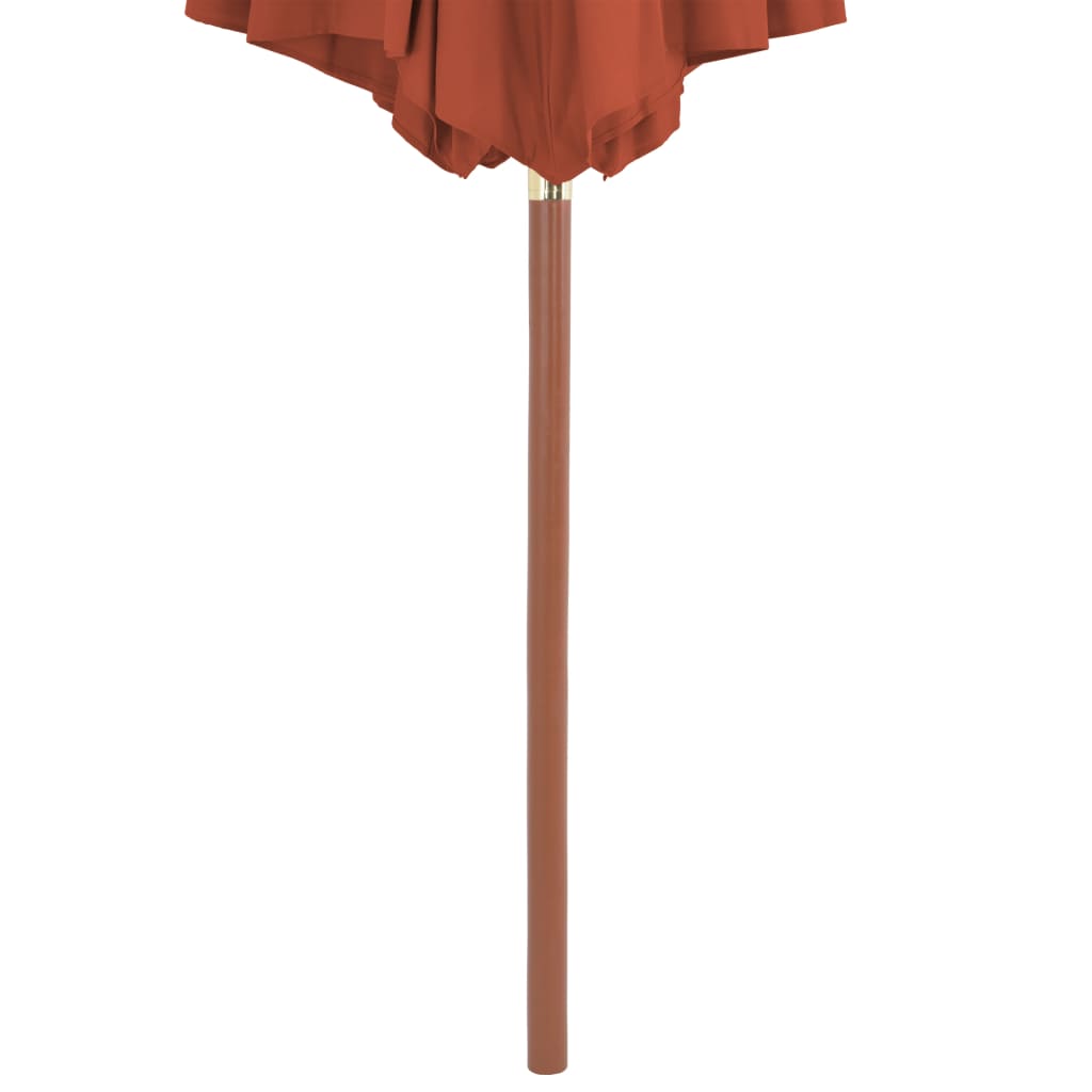 Umbrelă de exterior cu stâlp din lemn, 300 cm, teracotă Lando - Lando