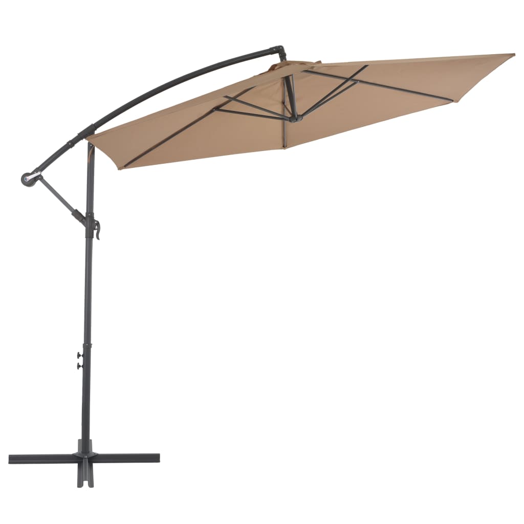 Umbrelă suspendată cu stâlp din aluminiu, 300 cm, gri taupe Lando - Lando