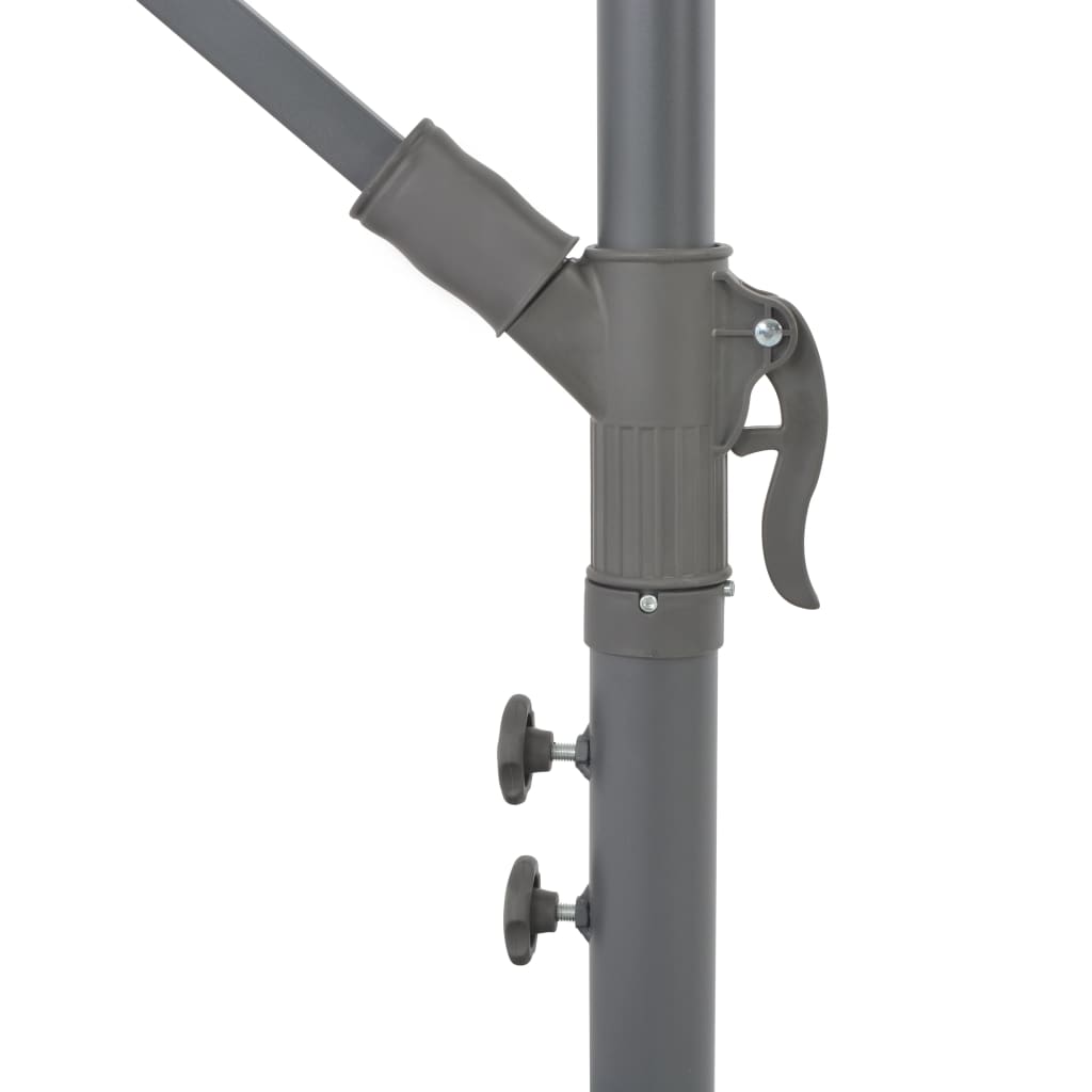 Umbrelă suspendată cu stâlp din aluminiu, 300 cm, gri taupe Lando - Lando