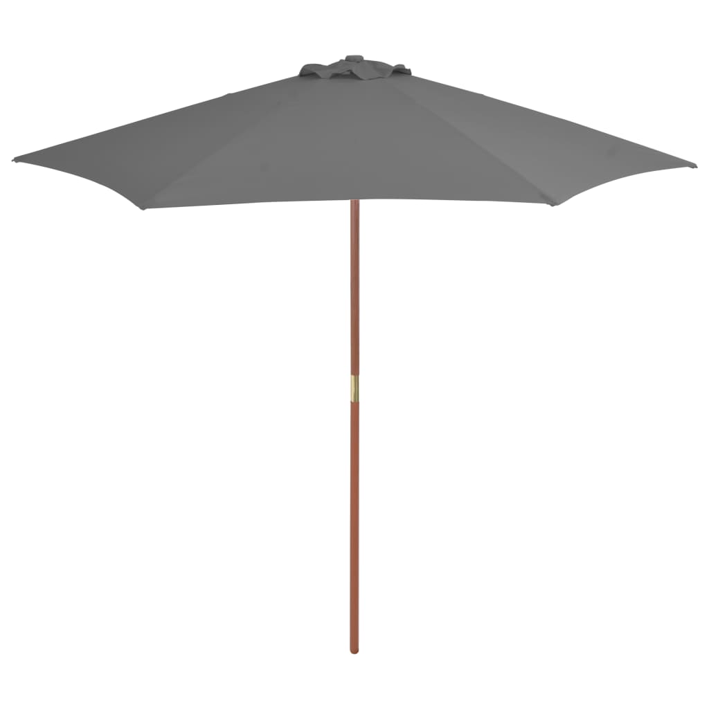 Umbrelă de soare de exterior, stâlp din lemn, antracit, 270 cm Lando - Lando