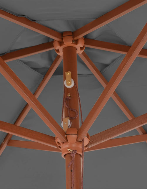 Загрузите изображение в средство просмотра галереи, Umbrelă de soare de exterior, stâlp din lemn, antracit, 270 cm Lando - Lando
