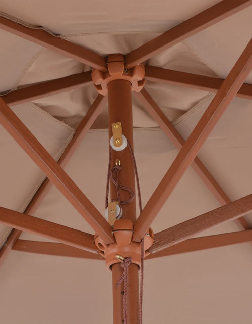 Загрузите изображение в средство просмотра галереи, Umbrelă de soare de exterior cu stâlp din lemn, taupe, 270 cm Lando - Lando
