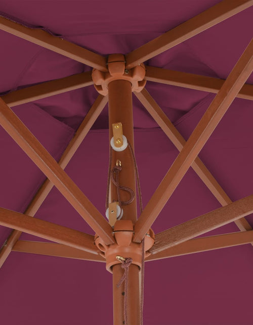 Загрузите изображение в средство просмотра галереи, Umbrelă de soare de exterior, stâlp lemn, roșu bordo, 270 cm Lando - Lando
