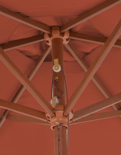 Încărcați imaginea în vizualizatorul Galerie, Umbrelă de soare de exterior, stâlp din lemn, cărămiziu, 270 cm Lando - Lando
