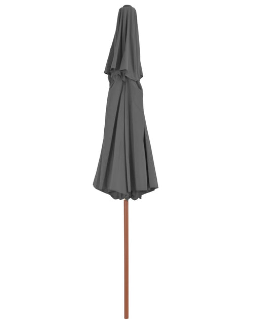 Încărcați imaginea în vizualizatorul Galerie, Umbrelă de soare dublă, stâlp din lemn, 270 cm, antracit - Lando
