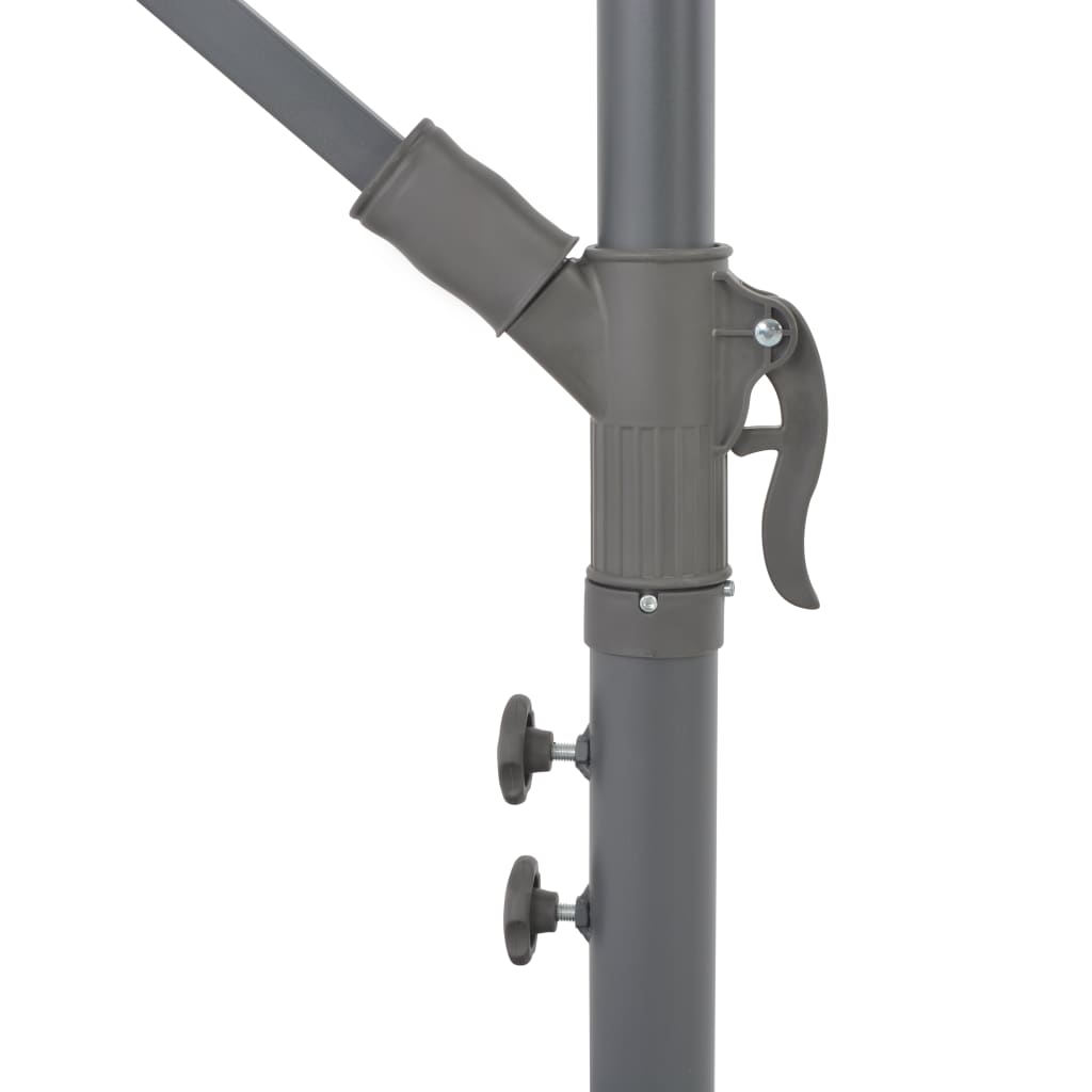 Umbrelă suspendată cu LED și stâlp de oțel, gri taupe, 300 cm Lando - Lando