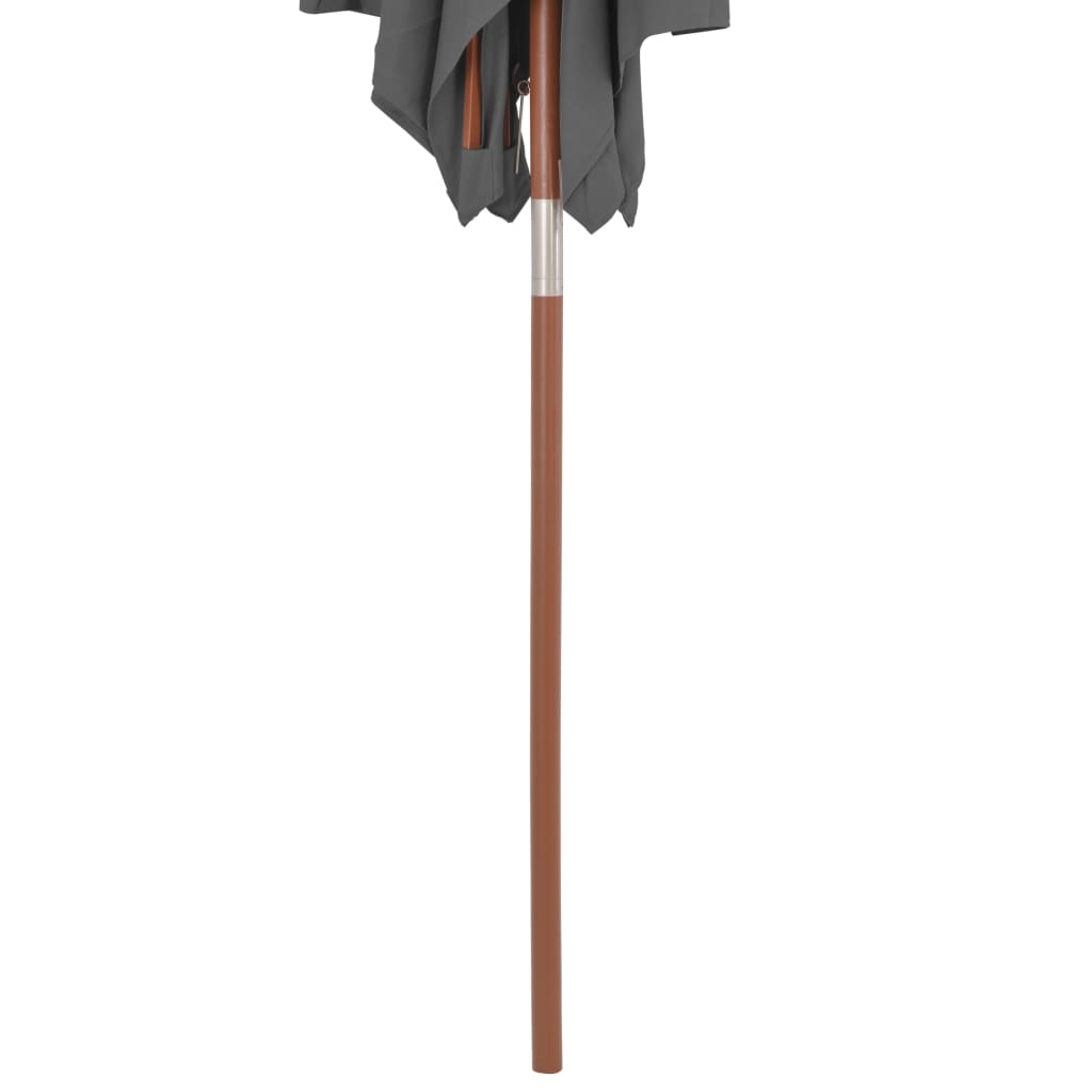 Umbrelă de soare, exterior, stâlp lemn, 150x200 cm, antracit Lando - Lando