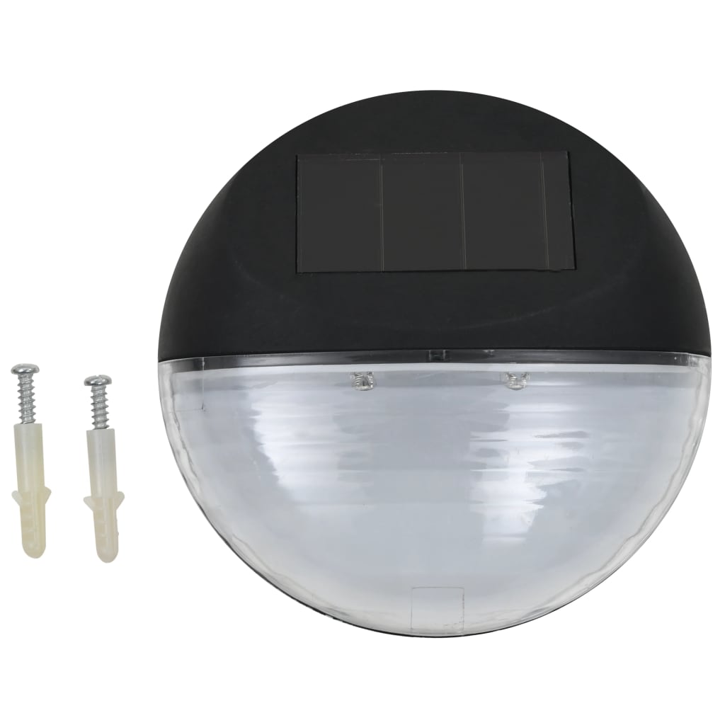 Lămpi solare de exterior cu LED-uri, 12 buc., negru, rotund Lando - Lando