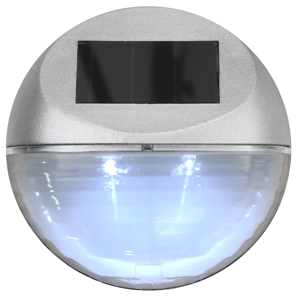 Lămpi solare de exterior cu LED-uri, 12 buc., argintiu, rotund Lando - Lando