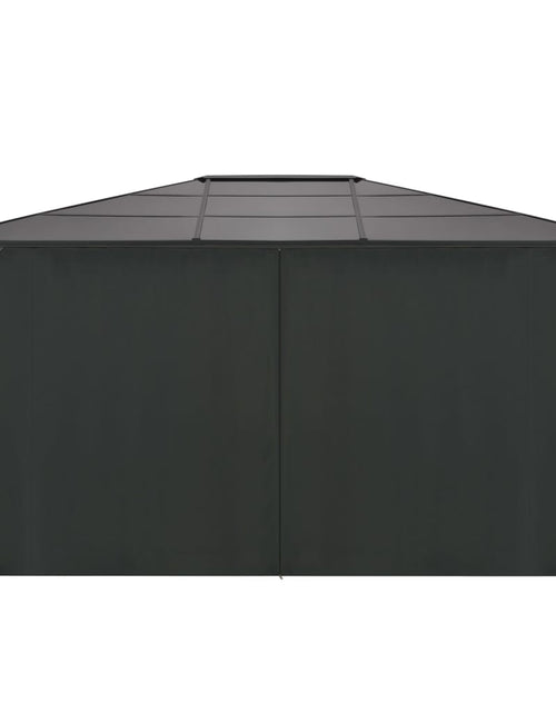 Încărcați imaginea în vizualizatorul Galerie, Pavilion cu perdea, negru, 4 x 3 x 2,6 m, aluminiu Lando - Lando
