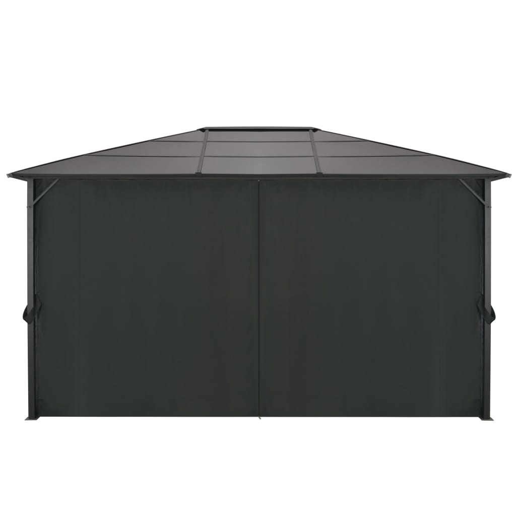 Pavilion cu perdea, negru, 4 x 3 x 2,6 m, aluminiu Lando - Lando