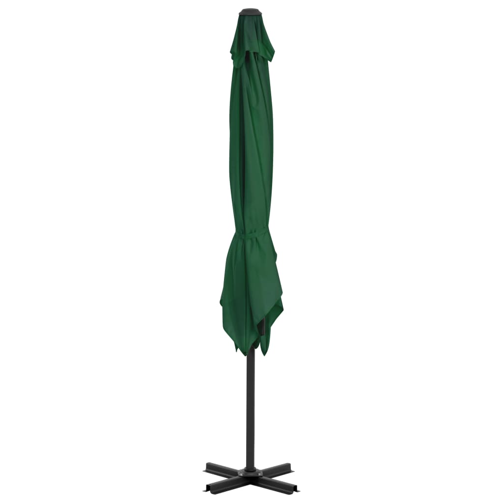 Umbrelă suspendată cu stâlp din aluminiu, verde, 250x250 cm Lando - Lando