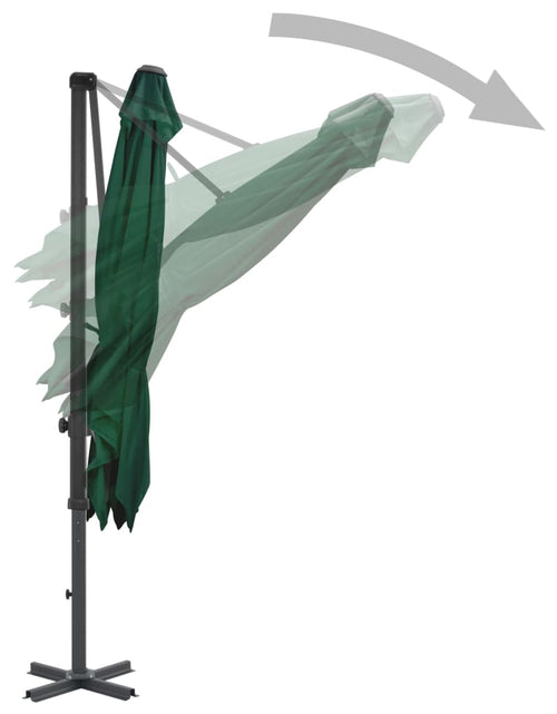 Încărcați imaginea în vizualizatorul Galerie, Umbrelă suspendată cu stâlp din aluminiu, verde, 250x250 cm Lando - Lando
