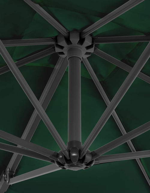 Încărcați imaginea în vizualizatorul Galerie, Umbrelă suspendată cu stâlp din aluminiu, verde, 250x250 cm Lando - Lando
