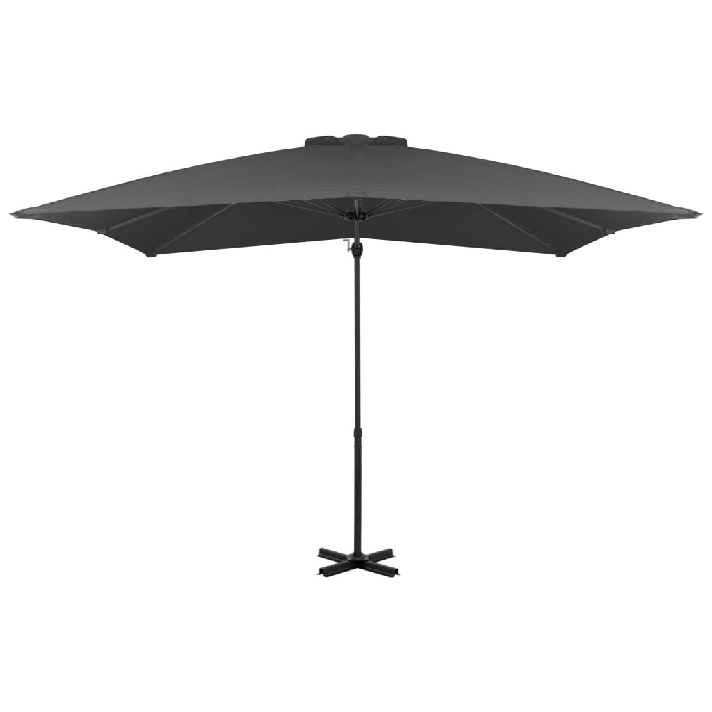Umbrelă suspendată cu stâlp din aluminiu, antracit, 250x250 cm - Lando