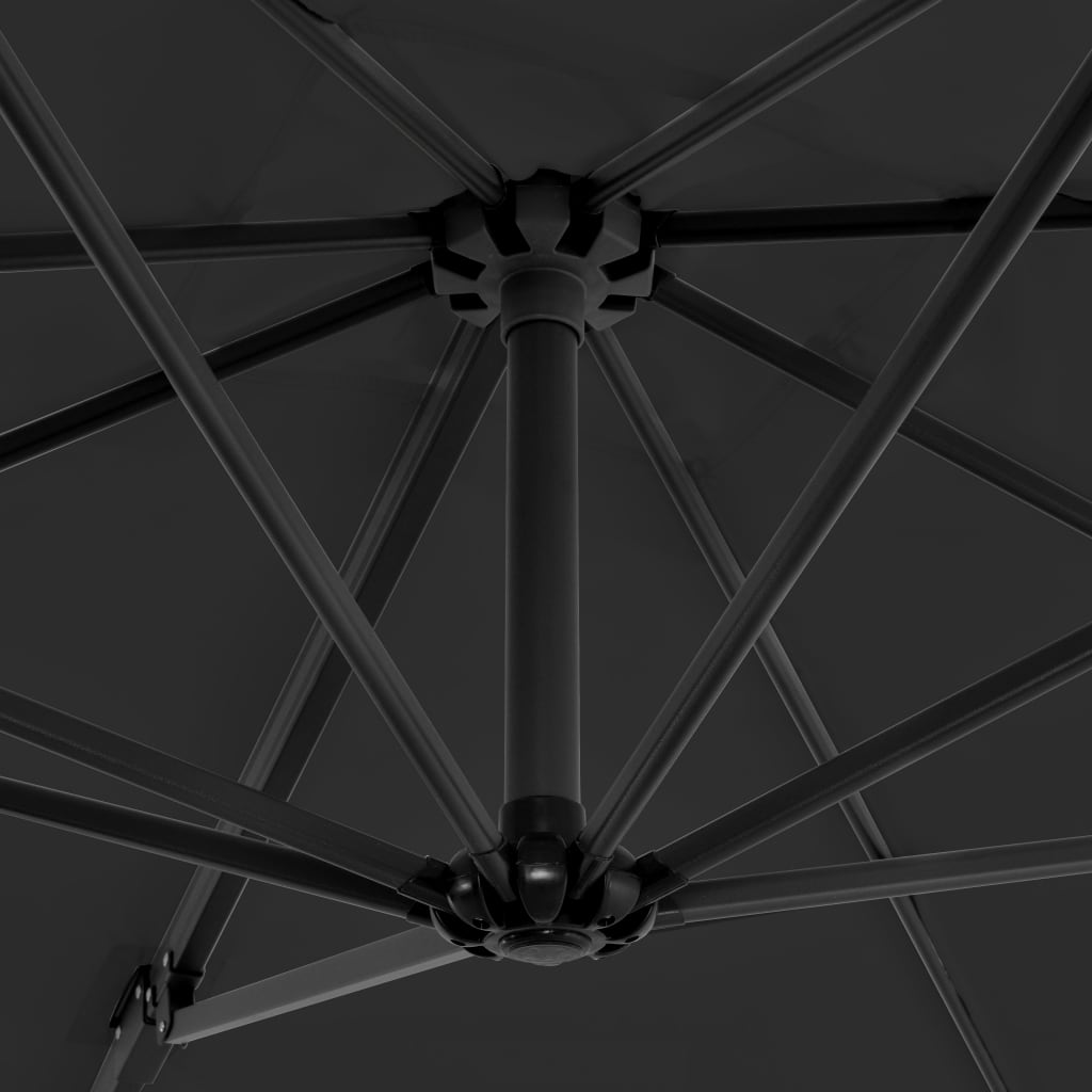 Umbrelă suspendată cu stâlp din aluminiu, antracit, 250x250 cm - Lando