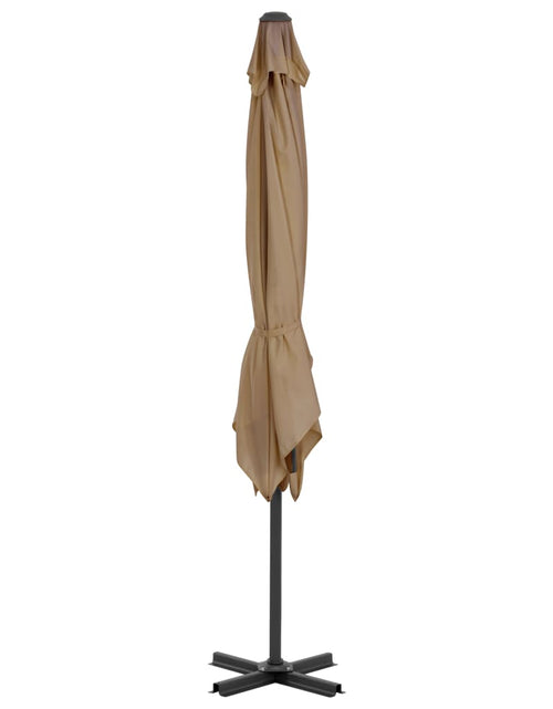 Încărcați imaginea în vizualizatorul Galerie, Umbrelă suspendată cu stâlp din aluminiu taupe 250x250 cm Lando - Lando
