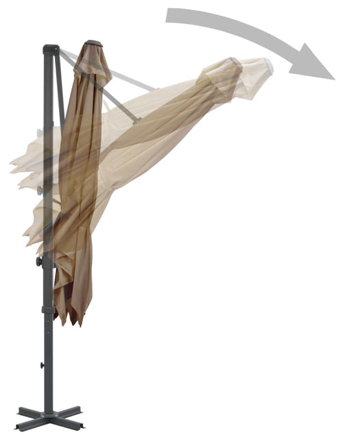Încărcați imaginea în vizualizatorul Galerie, Umbrelă suspendată cu stâlp din aluminiu taupe 250x250 cm Lando - Lando
