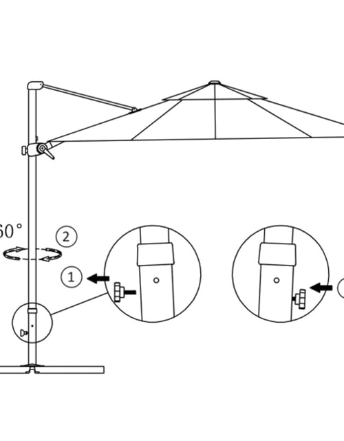 Încărcați imaginea în vizualizatorul Galerie, Umbrelă suspendată cu stâlp din aluminiu taupe 250x250 cm Lando - Lando
