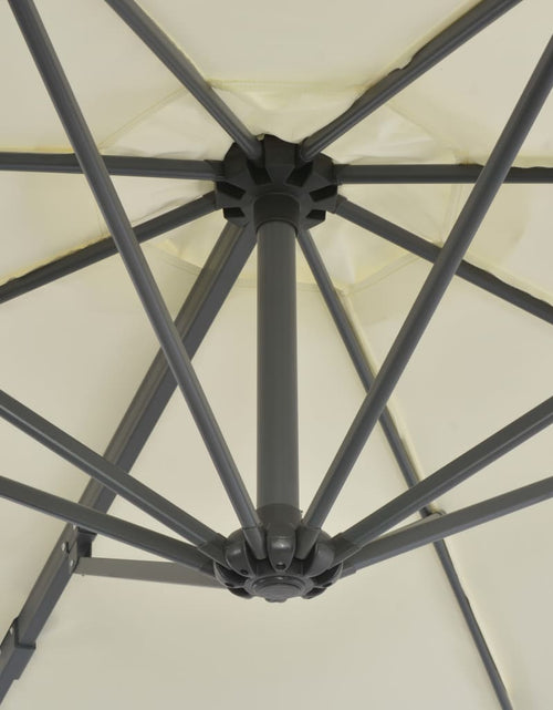 Загрузите изображение в средство просмотра галереи, Umbrelă suspendată cu stâlp din aluminiu, nisipiu, 300 cm Lando - Lando
