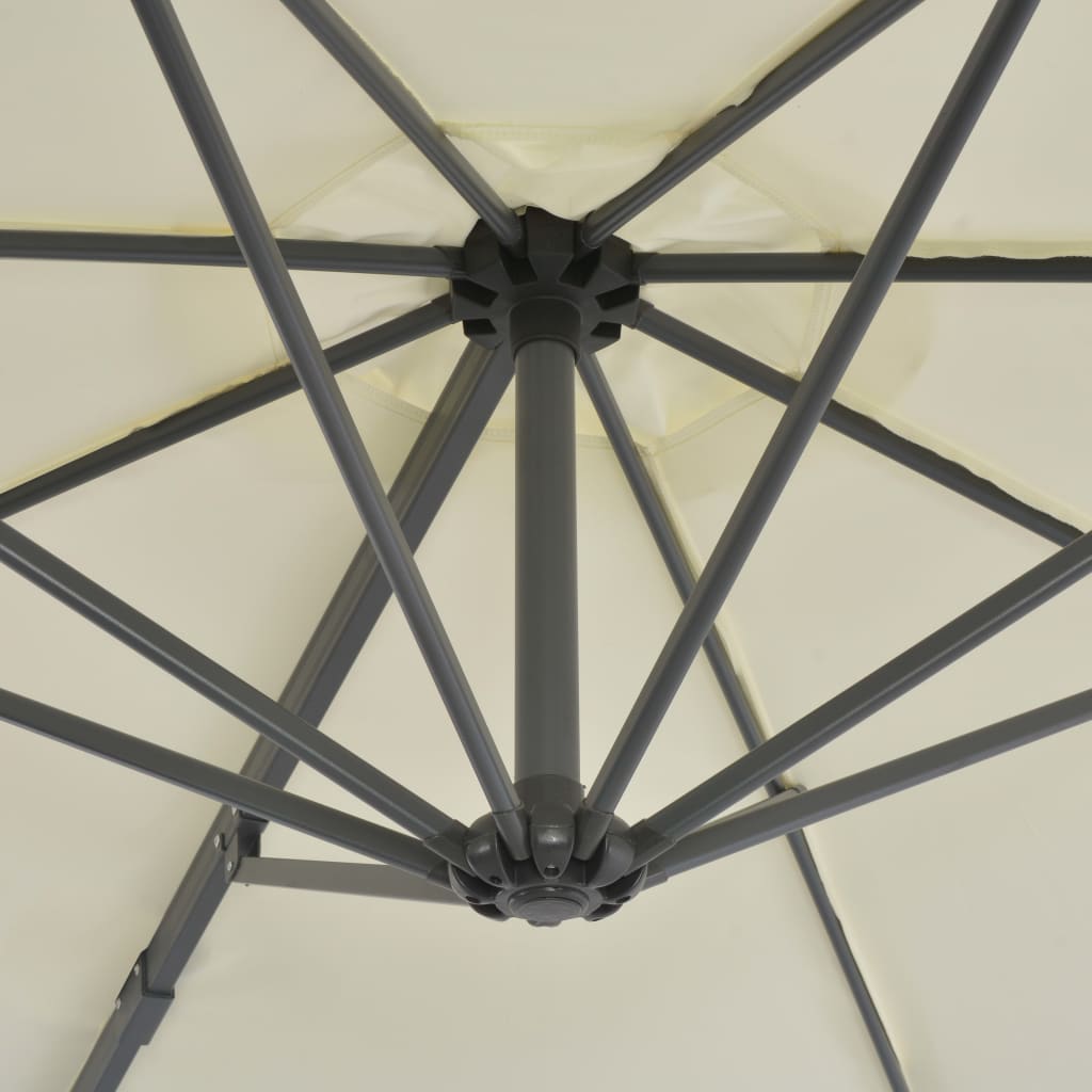 Umbrelă suspendată cu stâlp din aluminiu, nisipiu, 300 cm Lando - Lando