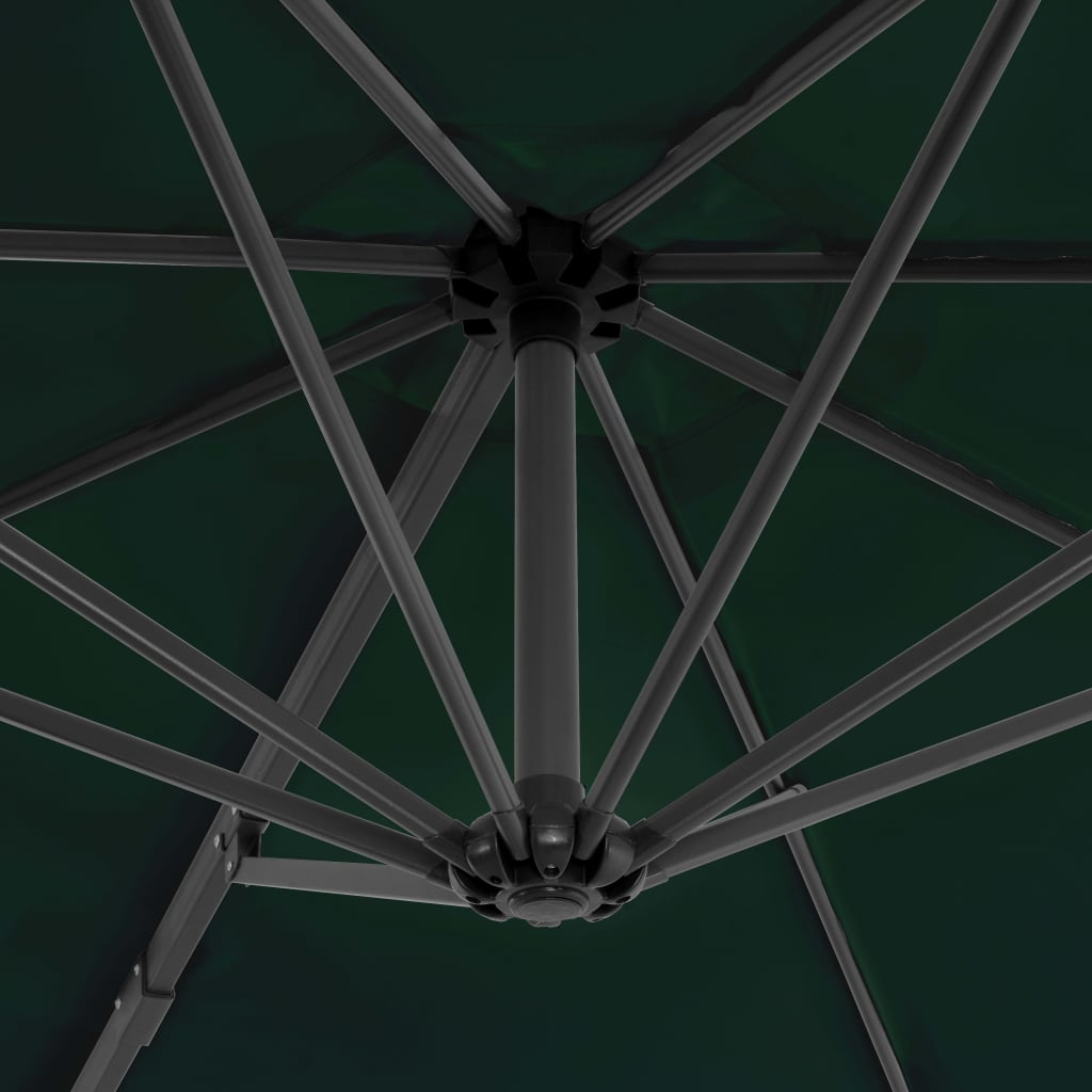 Umbrelă suspendată cu stâlp din aluminiu, verde, 300 cm Lando - Lando