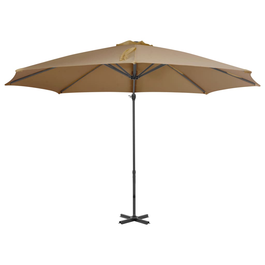 Umbrelă suspendată cu stâlp din aluminiu, gri taupe, 300 cm Lando - Lando