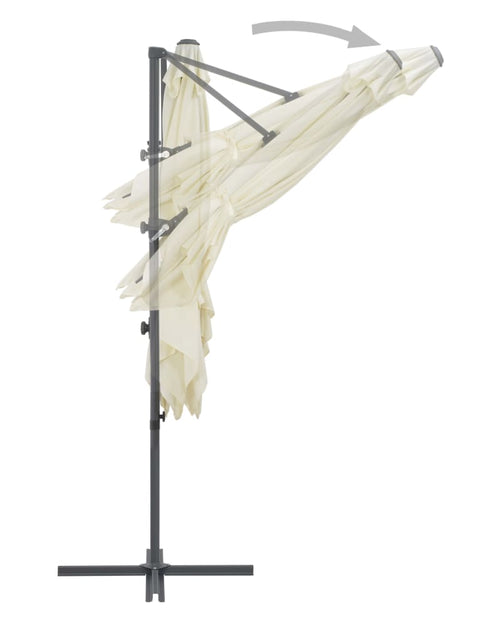 Încărcați imaginea în vizualizatorul Galerie, Umbrelă suspendată cu stâlp din oțel, nisipiu, 250 x 250 cm Lando - Lando
