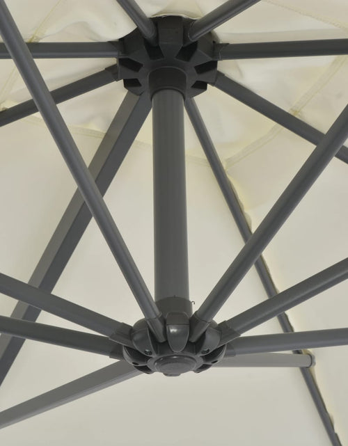 Загрузите изображение в средство просмотра галереи, Umbrelă suspendată cu stâlp din oțel, nisipiu, 250 x 250 cm Lando - Lando
