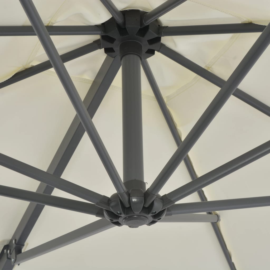 Umbrelă suspendată cu stâlp din oțel, nisipiu, 250 x 250 cm Lando - Lando