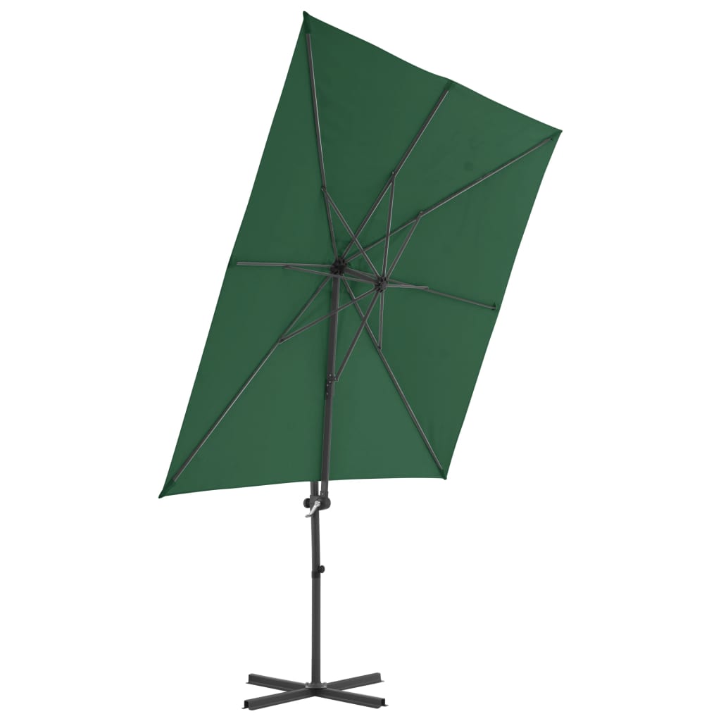 Umbrelă suspendată cu stâlp din oțel, verde, 250 x 250 cm Lando - Lando