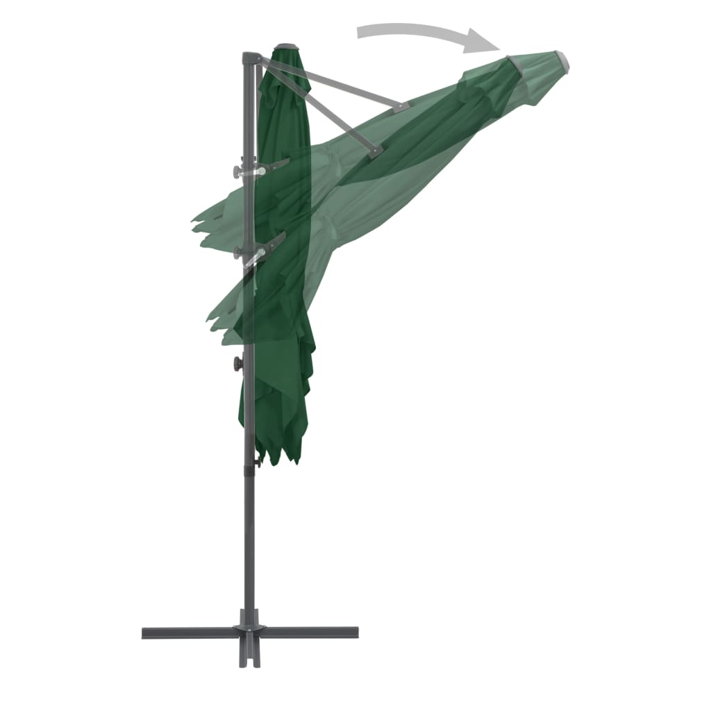 Umbrelă suspendată cu stâlp din oțel, verde, 250 x 250 cm Lando - Lando