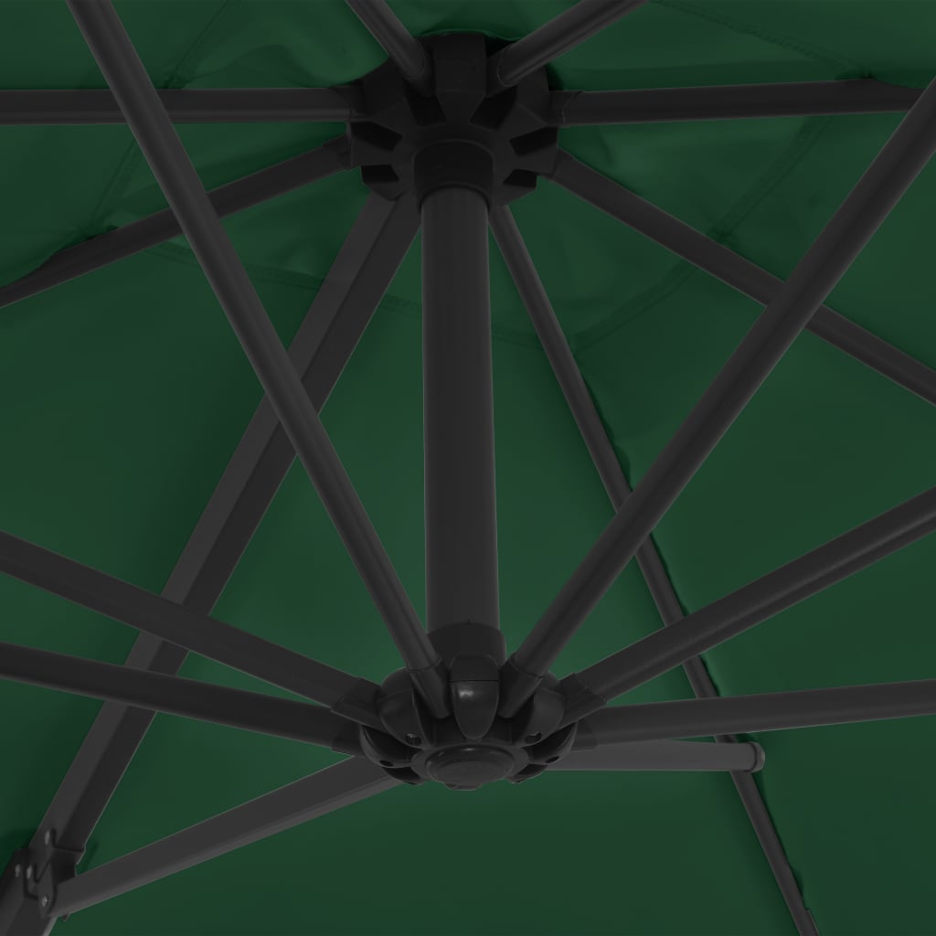 Umbrelă suspendată cu stâlp din oțel, verde, 250 x 250 cm Lando - Lando