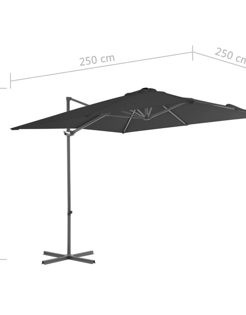 Загрузите изображение в средство просмотра галереи, Umbrelă suspendată cu stâlp din oțel, antracit, 250x250 cm Lando - Lando
