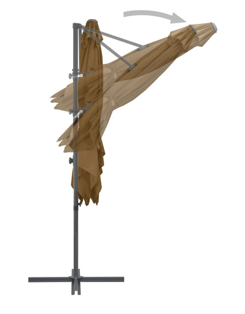 Încărcați imaginea în vizualizatorul Galerie, Umbrelă suspendată cu stâlp din oțel, gri taupe, 250 x 250 cm Lando - Lando
