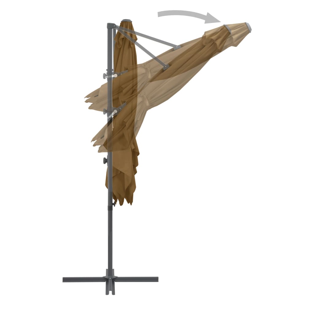 Umbrelă suspendată cu stâlp din oțel, gri taupe, 250 x 250 cm Lando - Lando