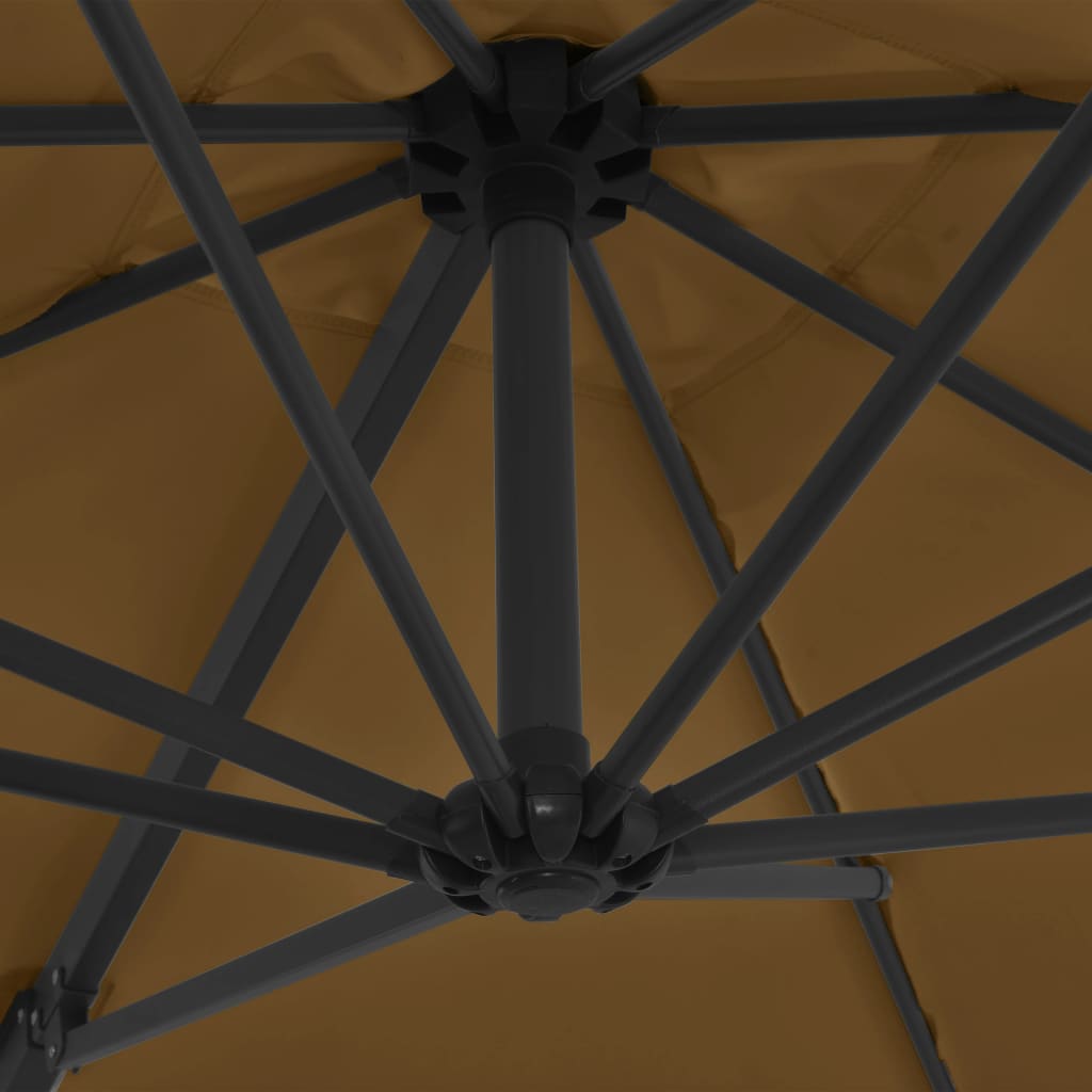 Umbrelă suspendată cu stâlp din oțel, gri taupe, 250 x 250 cm Lando - Lando