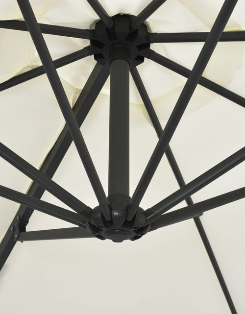 Загрузите изображение в средство просмотра галереи, Umbrelă suspendată cu stâlp din oțel, nisipiu, 300 cm Lando - Lando
