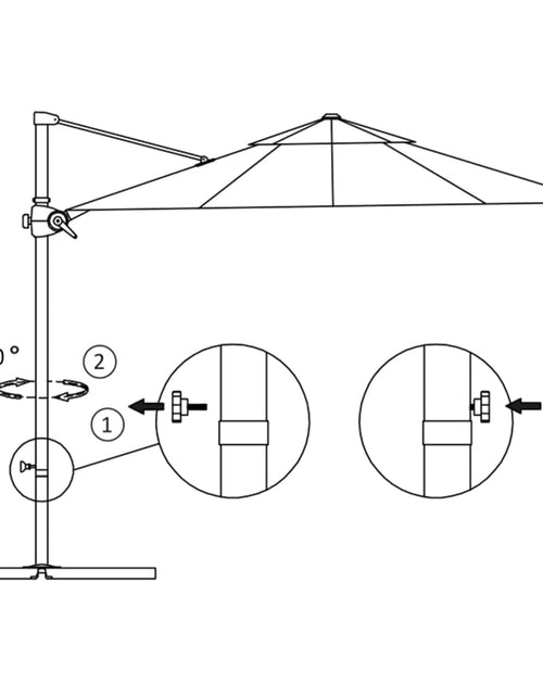 Загрузите изображение в средство просмотра галереи, Umbrelă suspendată cu stâlp din oțel, nisipiu, 300 cm Lando - Lando
