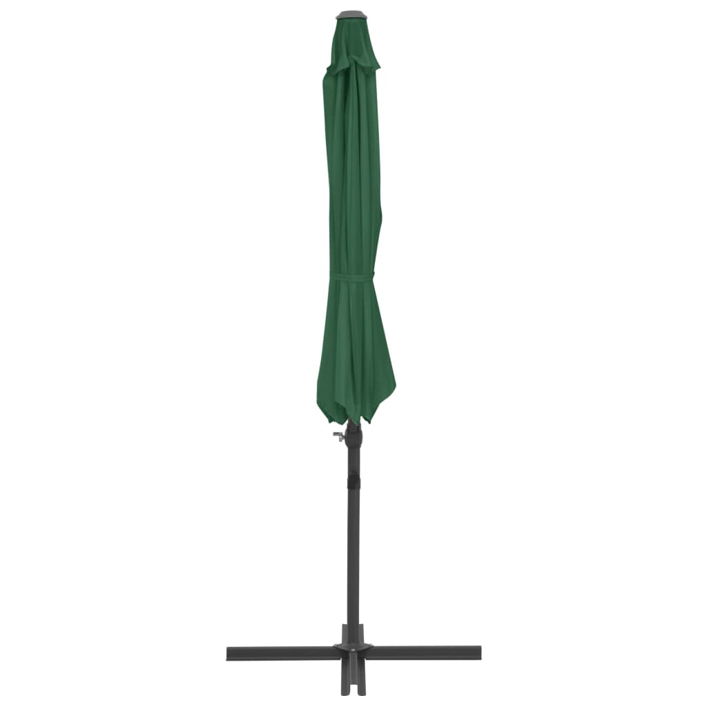 Umbrelă suspendată cu stâlp din oțel, verde, 300 cm - Lando