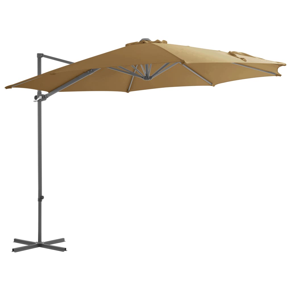Umbrelă suspendată cu stâlp din oțel, gri taupe, 300 cm Lando - Lando