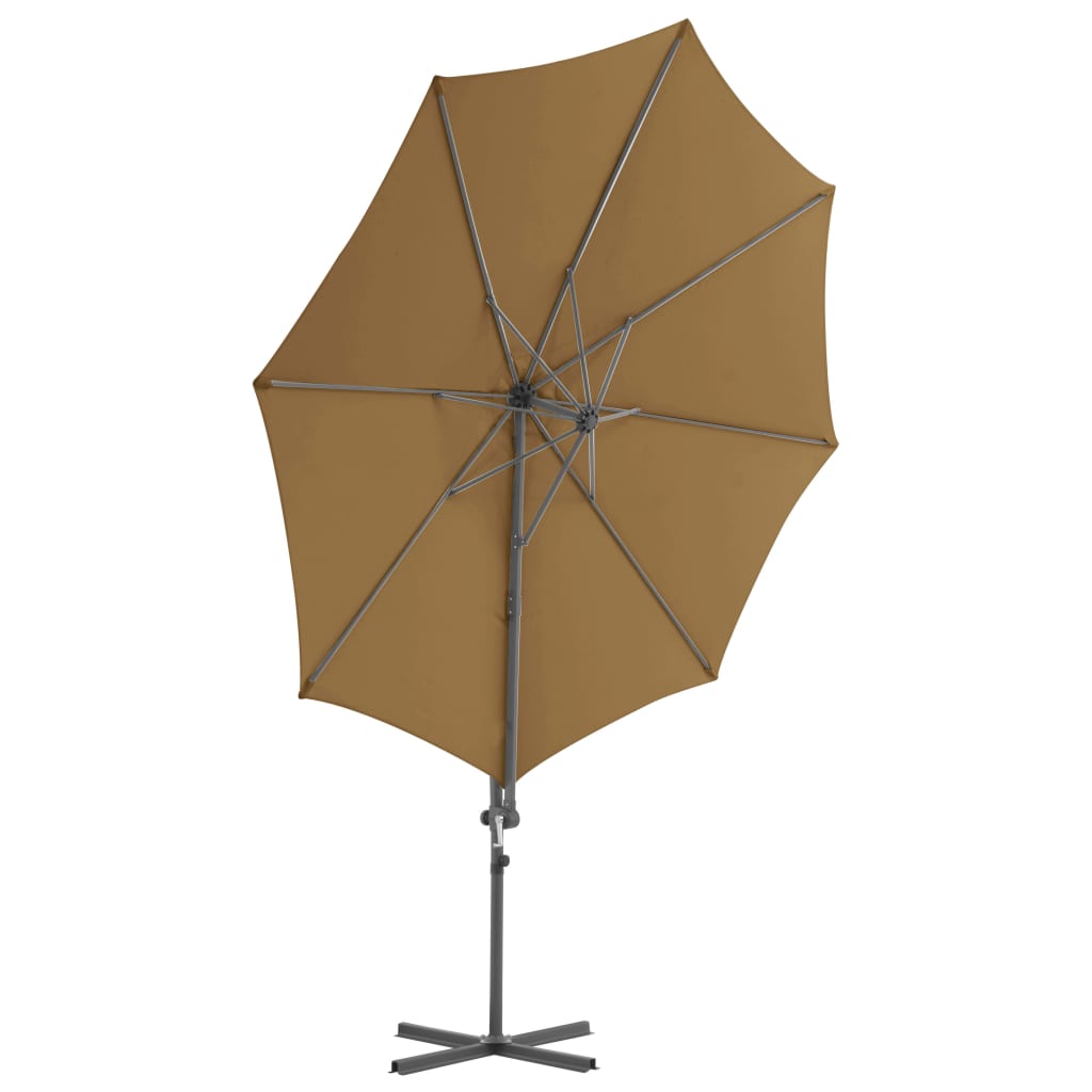 Umbrelă suspendată cu stâlp din oțel, gri taupe, 300 cm Lando - Lando